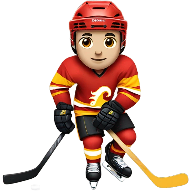 A hockey player who plays for the flames emoji