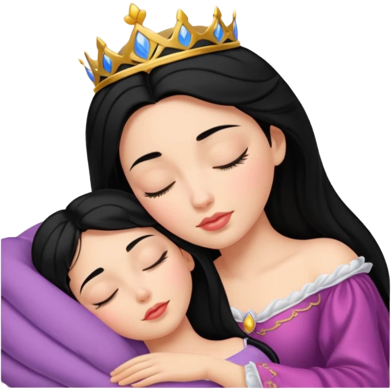 Спящие красотка с чёрными волосами  emoji