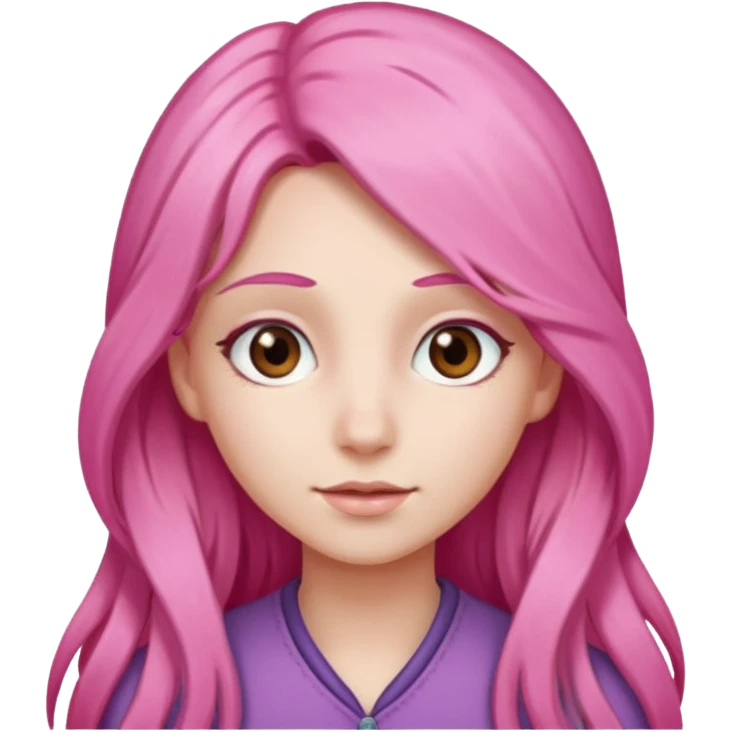girl with long pink hair emoji