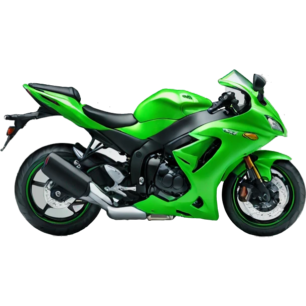 green kawasaki motorbike emoji