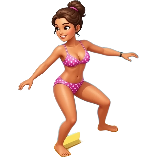 以這個圖生成她在衝浪 emoji