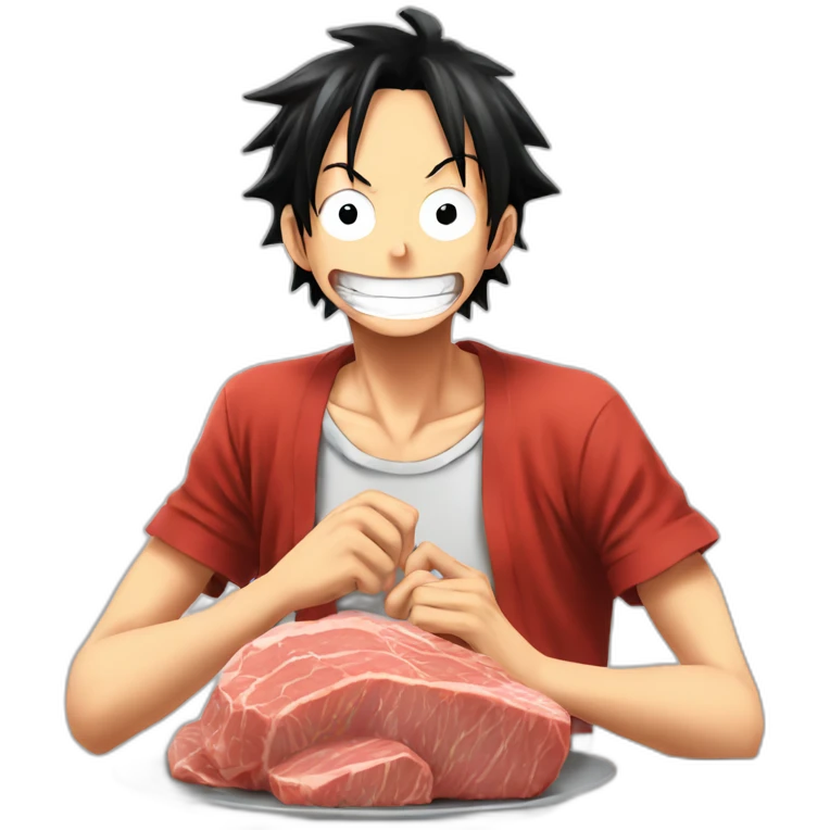 Luffy-eating-big-meat emoji