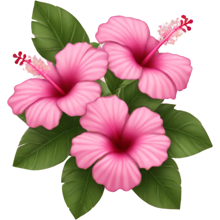 Pink hibiscus bouquet  emoji