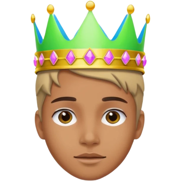 A stylish teen wearing a neon plastic crown for fun.

























 emoji