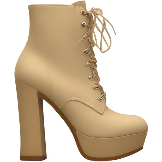 Beige platform heeled boots emoji