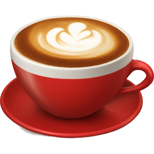 cappuccino in a red cup emoji
