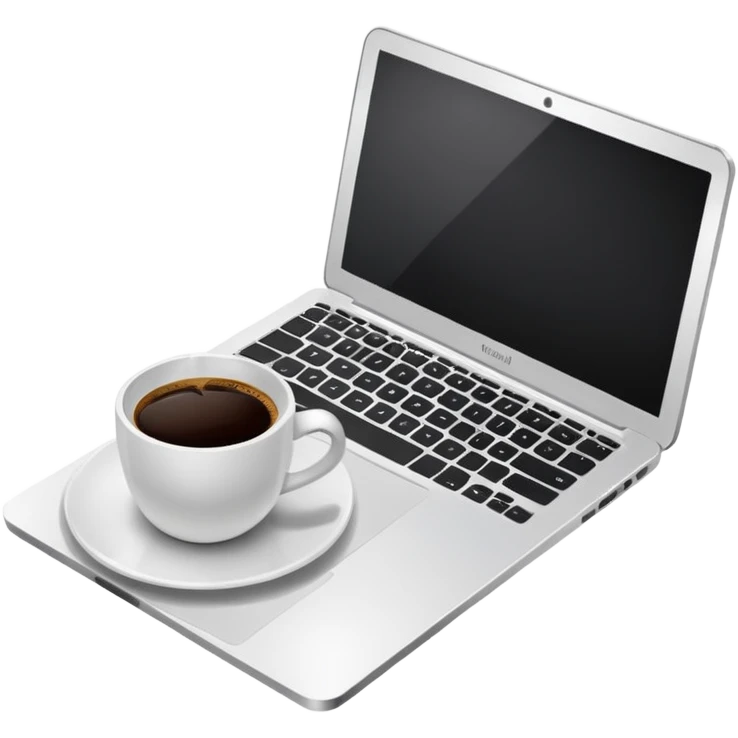 laptop and coffee on the table emoji