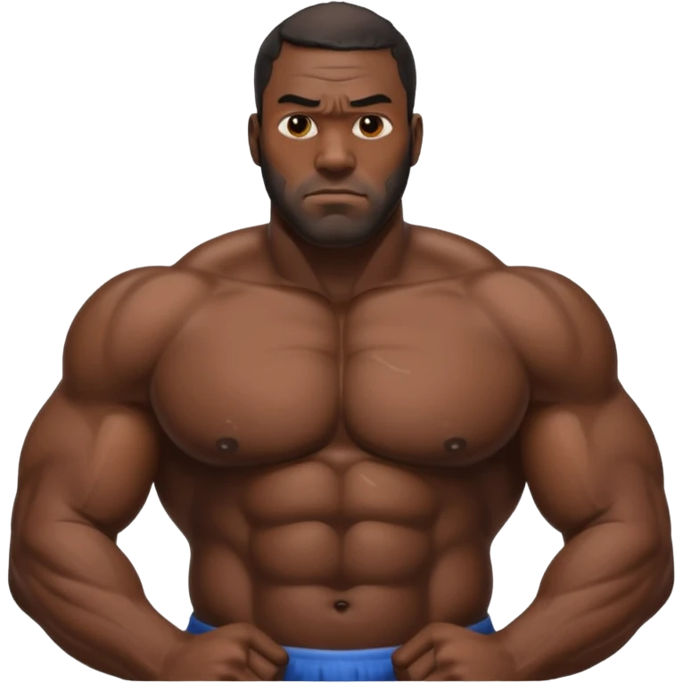 Giant big booty black very oily man back towards viewer emoji