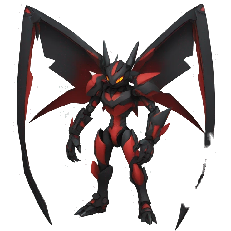  Cool Edgy Black Red Digimon-Fakemon full body emoji