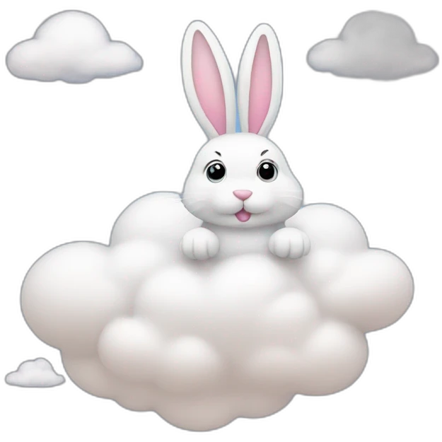 bunny on cloud emoji