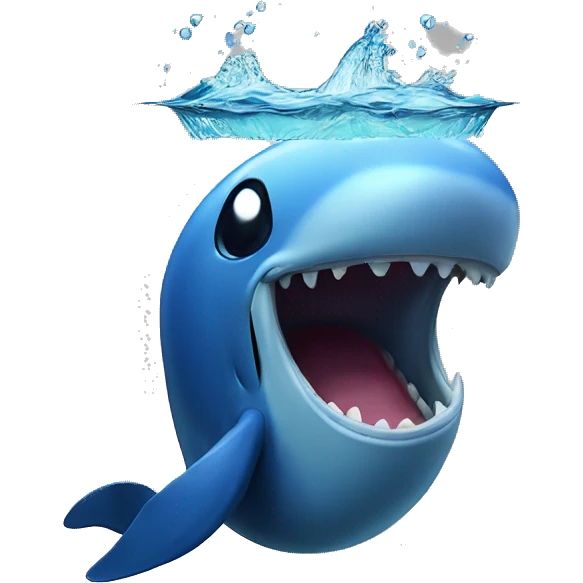 A whale screaming under water emoji