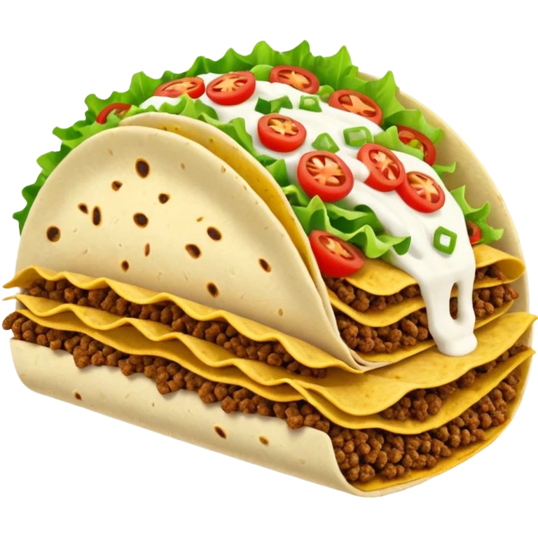 layered taco with stacked shells and fillings emoji