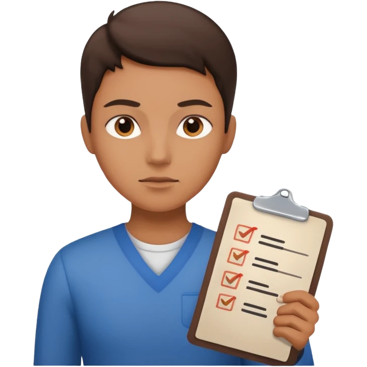 emoji of a purposeful person with a checklist emoji