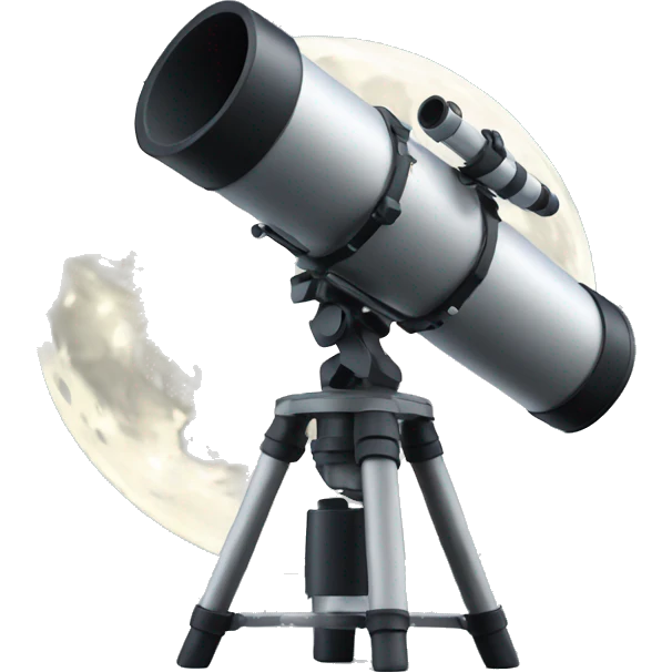 Telescope at the moon emoji