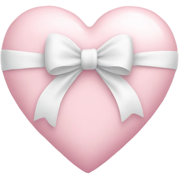 Pastel pink heart with white bow emoji