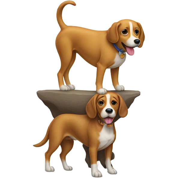 Dog standing ontop of a dog  emoji