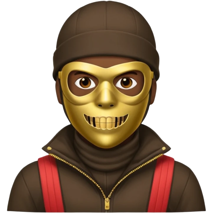 African American gangster mafia with a ski mask emoji