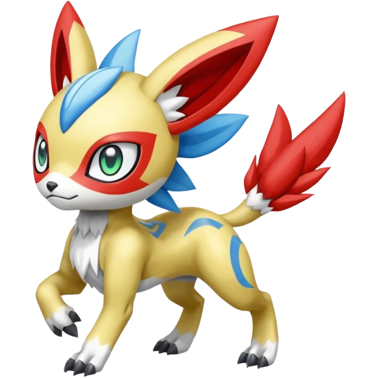 Meloetta-Garurumon-Pokémon-Digimon-Fakémon-fusion-hybrid-creature emoji