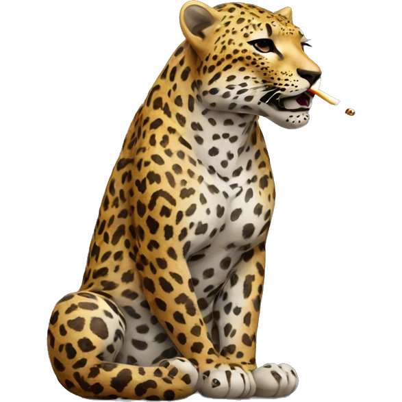 Leopard smoking  emoji