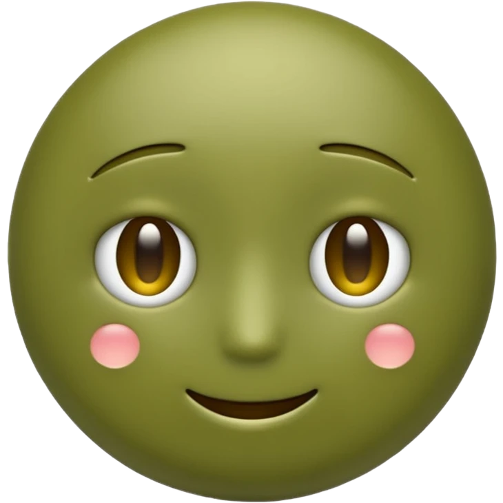 aesthetic olive green emoji, minimal, soft, modern, gentle expression emoji