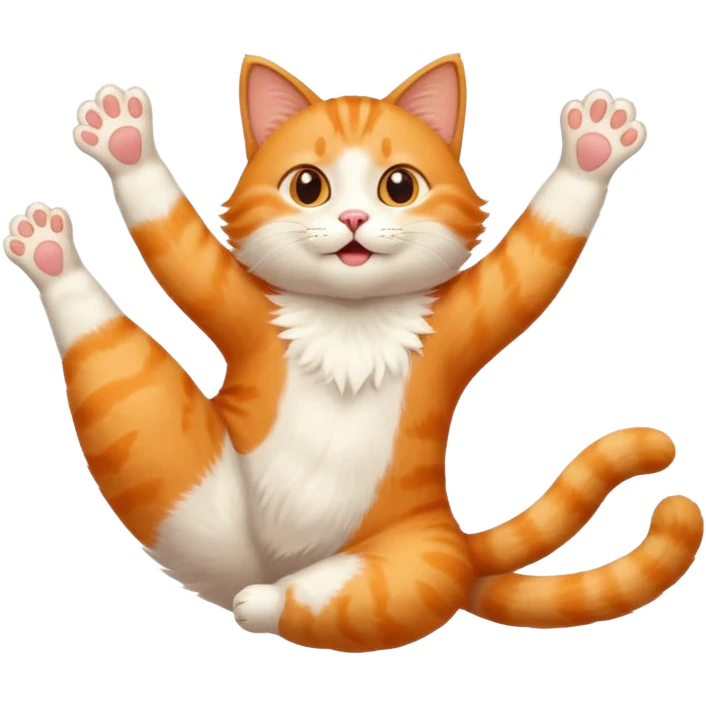 Funny Cat with feet in the air emoji