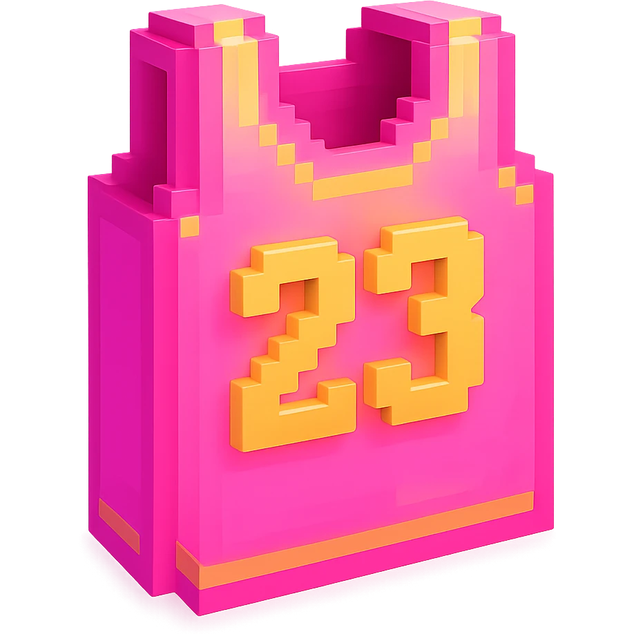 светящейся розовая баскетбольная майка с надписью "23", no background emoji