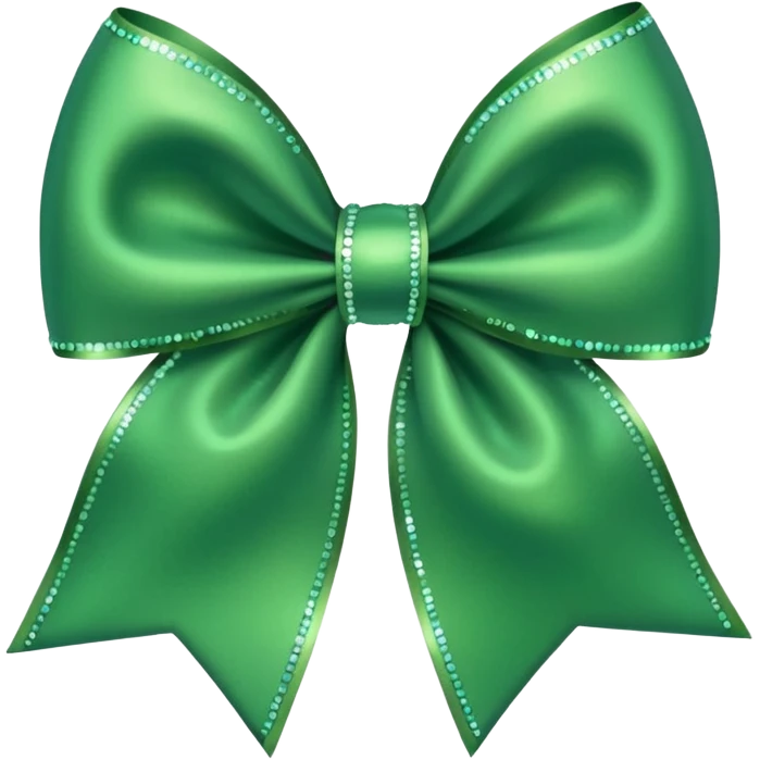 sparkly bow green emoji