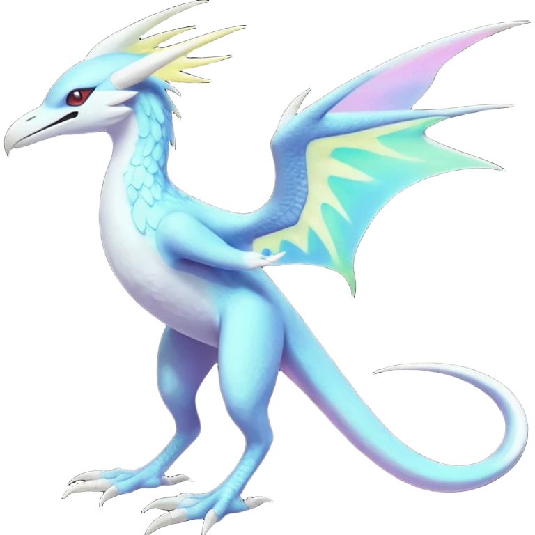 Bioluminescent translucent luminescent diaphanousColorful scaly flurry iridescent shiny bioluminescent translucent luminescent neon pastel bright pale Latias-Sergal-Vernid-Silvally-Renamon-Zeraora-Bastet-Fakémon-hybrid-fusion-creature, full body emoji