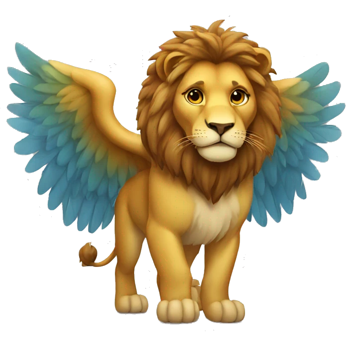 A lion with a wings love emoji
