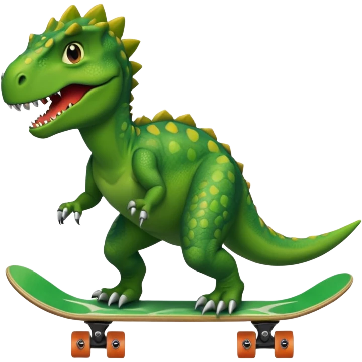 Dinosaur on a skateboard emoji