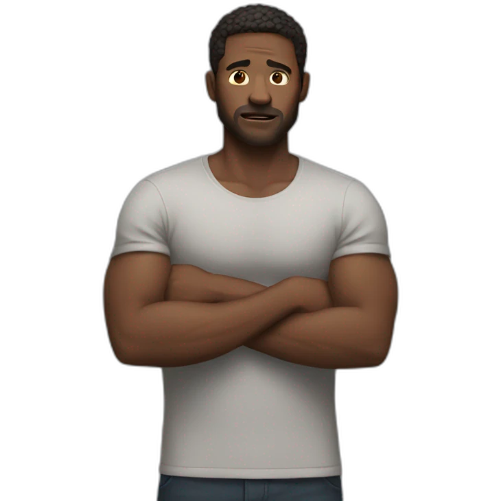 man clenching his chest emoji