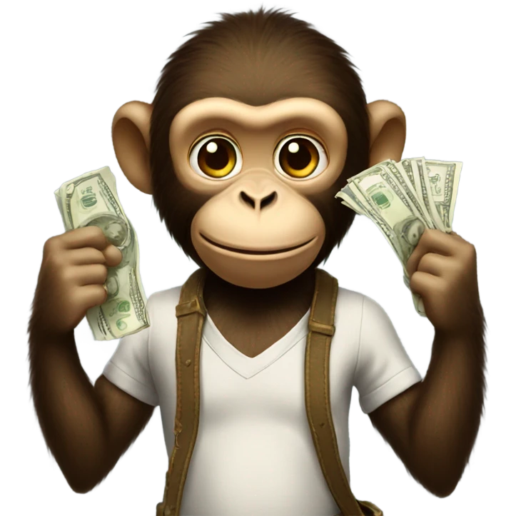 monkey holding cash emoji