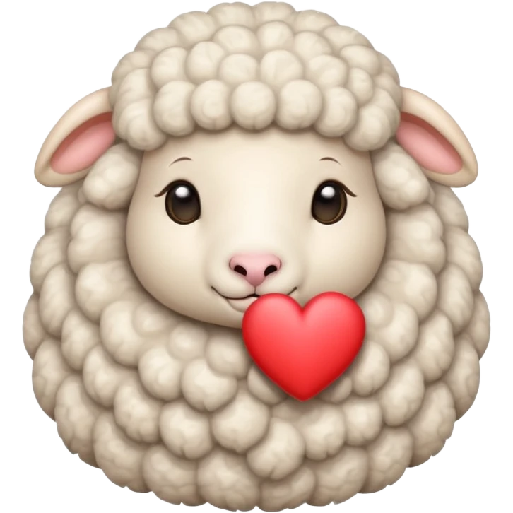 a cute sheep with a heart emoji