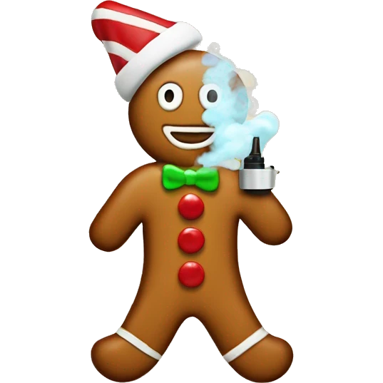 Gingerbread man with vape emoji