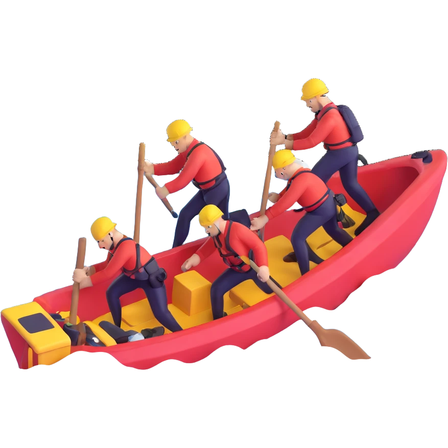 Team of marine geologists struggling to retrieve core samples in rough stormy ocean waves emoji
