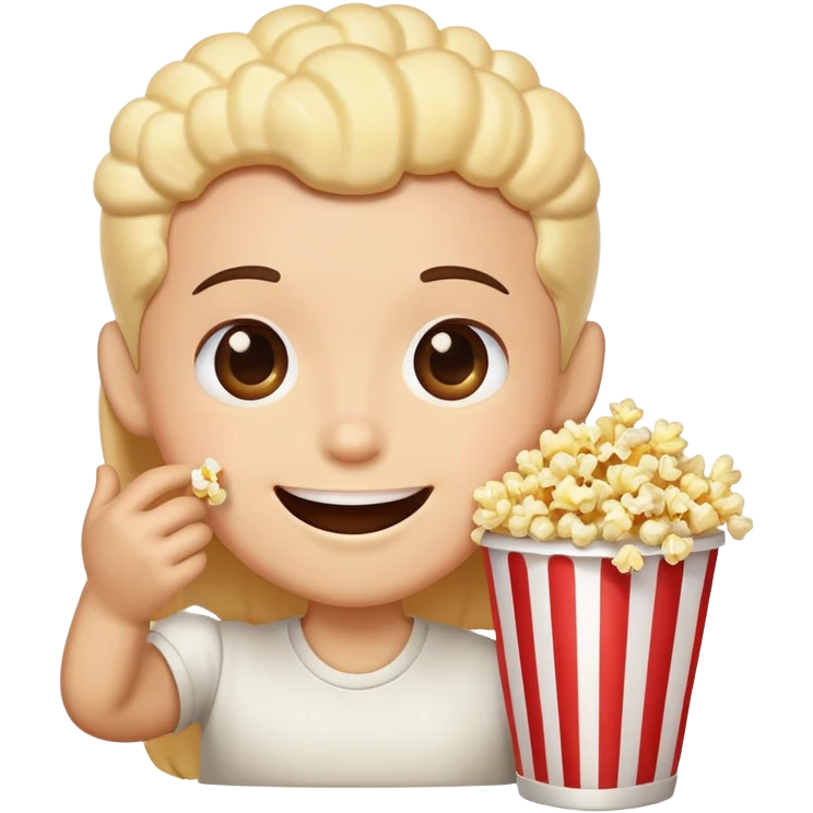 smiling face eating popcorn emoji