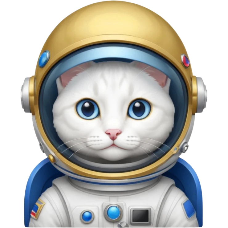 white cat gold Astronaut emoji