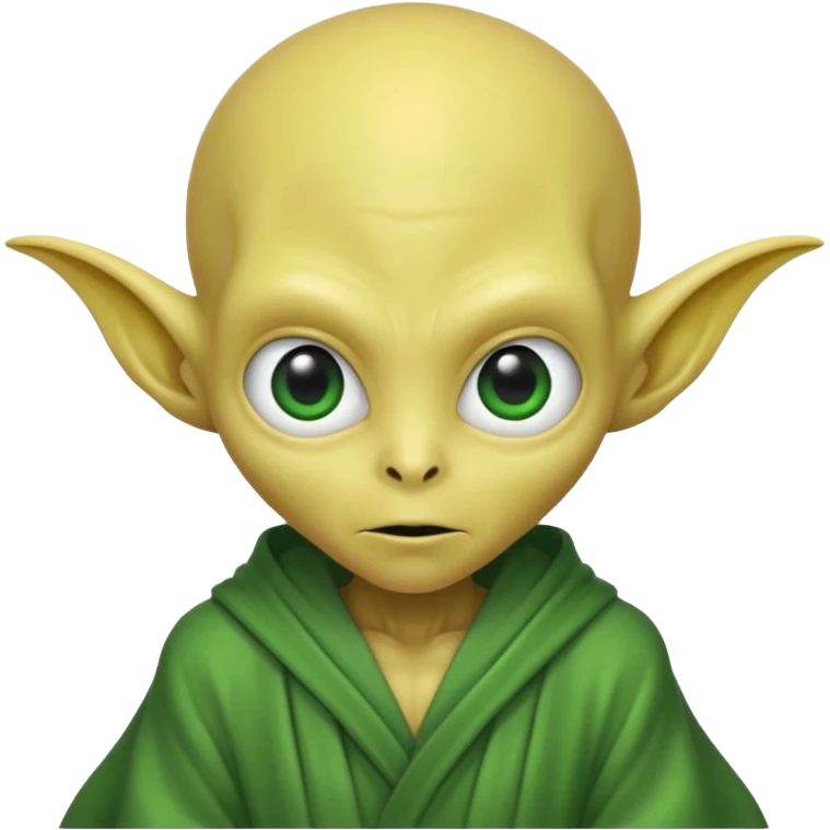 Big head alien with yellow skin, Half body. emoji