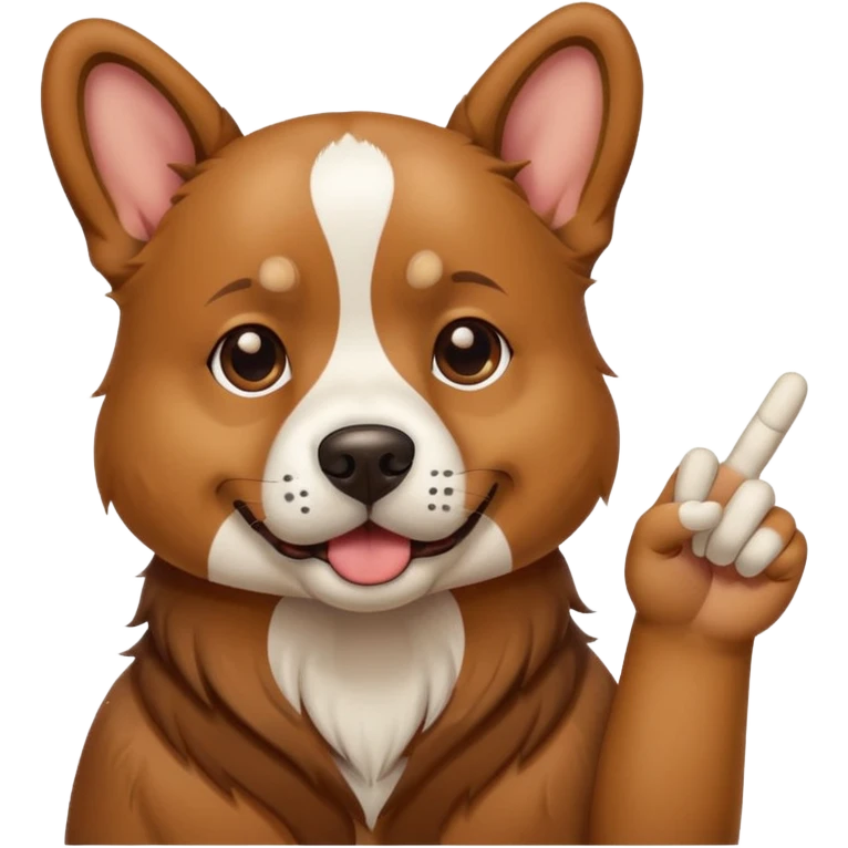 dog with middle finger emoji