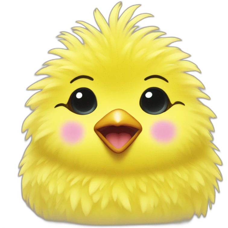 yellow fluffy chick with heart eyes emoji