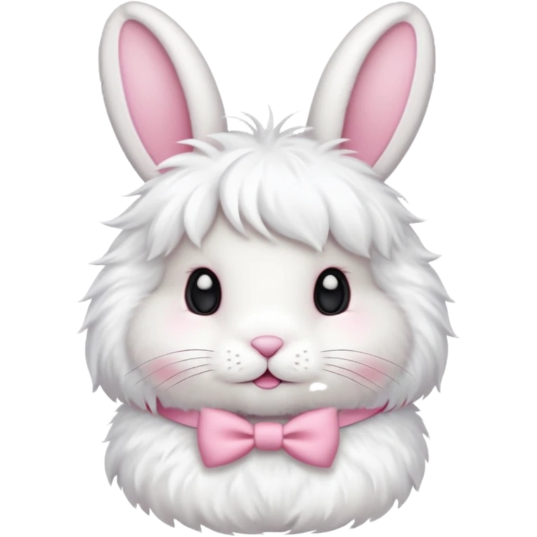 white bunny with pink bow on head emoji