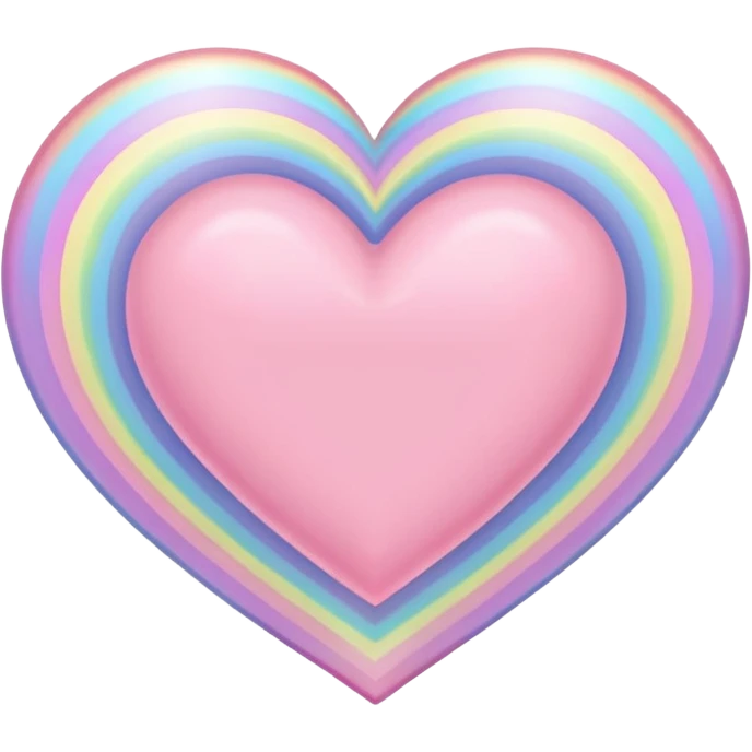 pastel heart with a soft rainbow arc emoji