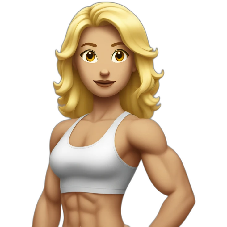 Strong muscle arm blonde girl emoji
