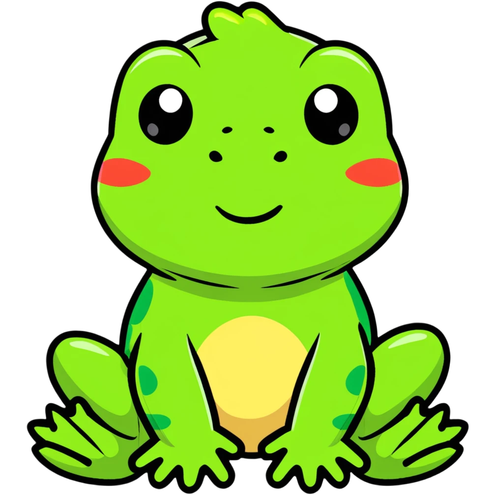 Happy frog in a nutshell  emoji