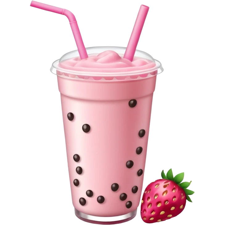 strawberry boba milk tea emoji