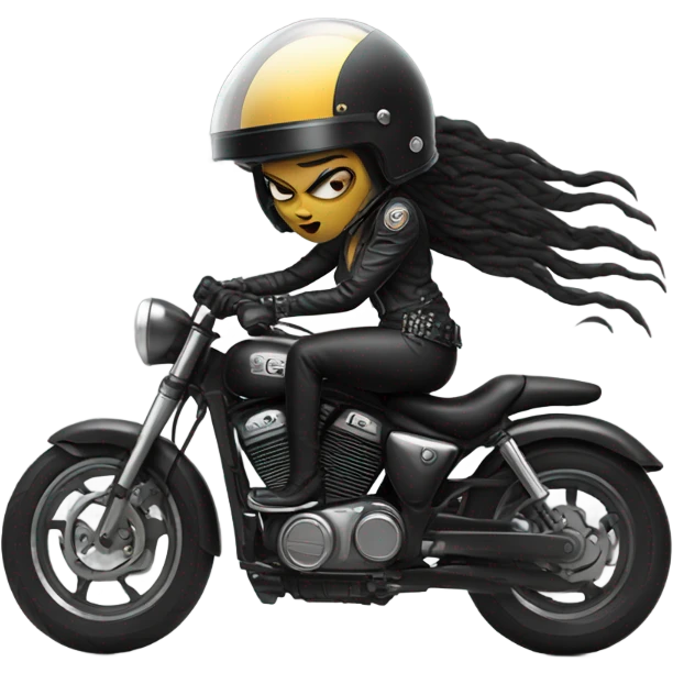 Motorbike skull woman  emoji