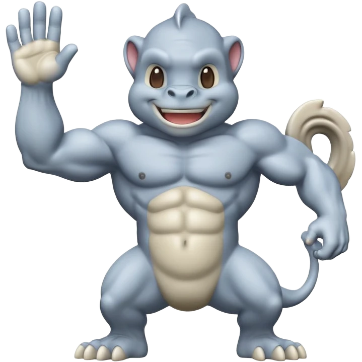 Machop waving emoji