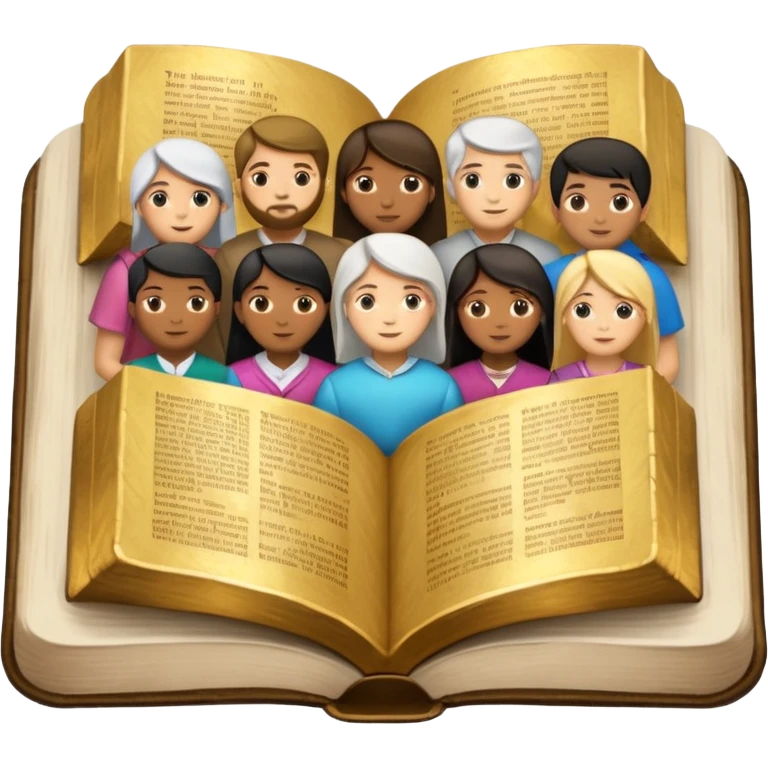 bible with people of different races and genders around it demonstrating equality emoji
