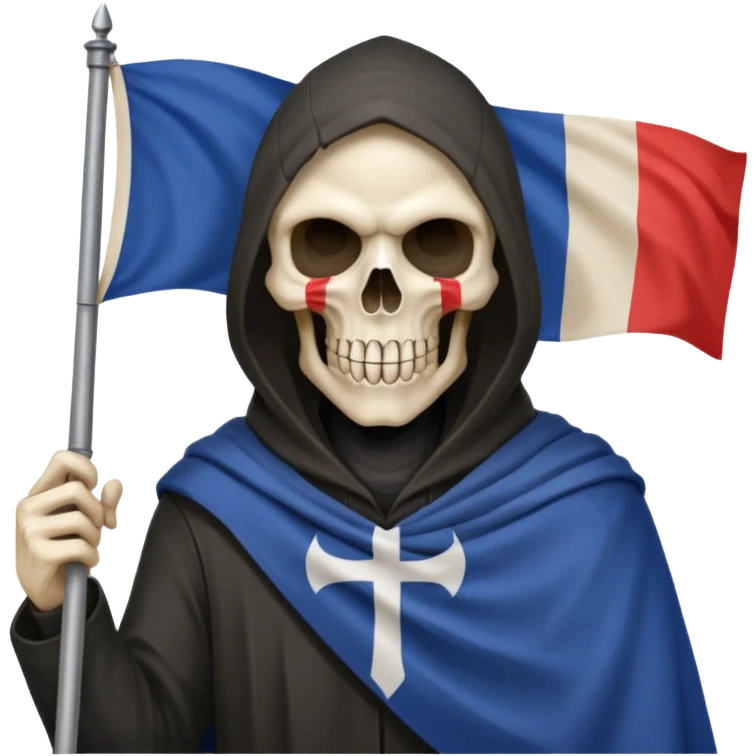 Faucheuse tenant un drapeau français  emoji