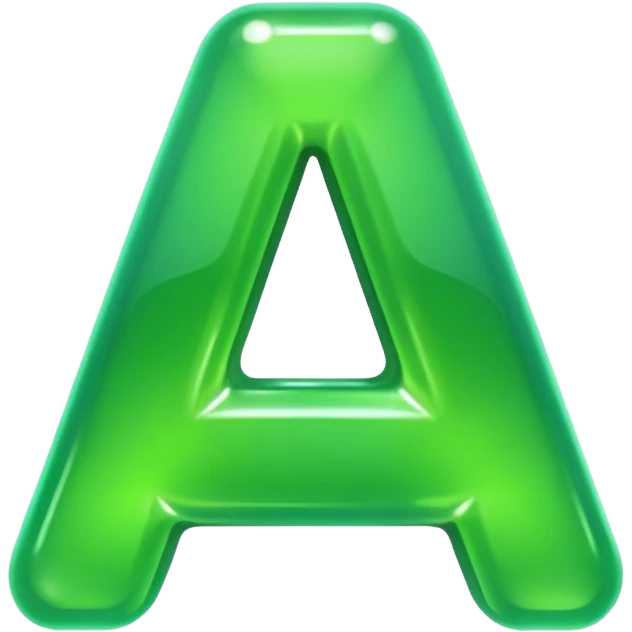 neon green bubble letter A emoji